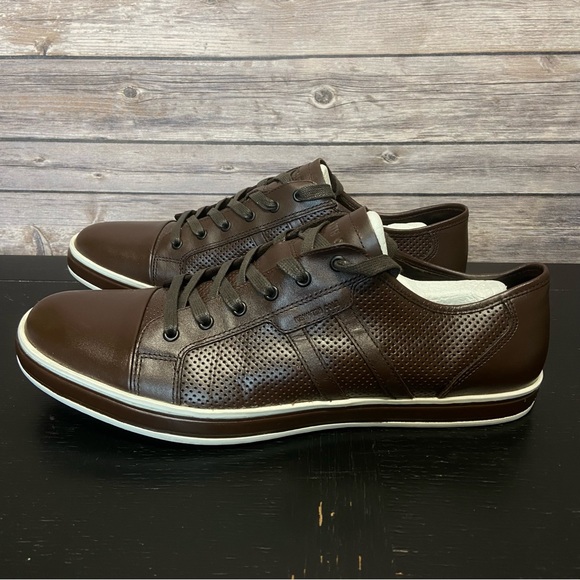 Kenneth Cole New York Men's Right On Cue Sneakers Brown Leather Lace Up Size 11 - Picture 8 of 15